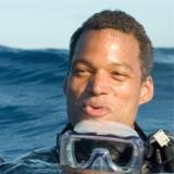 Happy scuba instructor after a dive